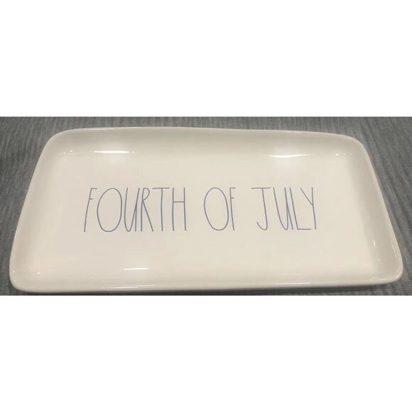 Rae Dunn Fourth Of July Platter‎ Rectangle 4th Red White Blue Independance - Picture 1 of 4